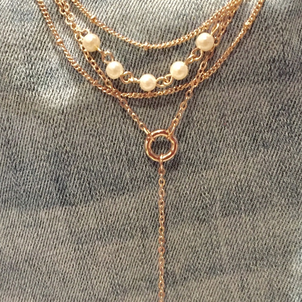 Guess Gold Toned 3 Layered Necklace